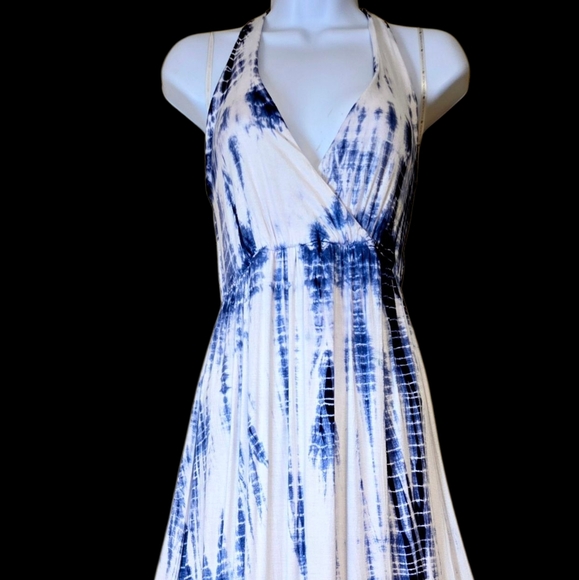 Boston Proper Indigo and White Maxi Skirt - Picture 1 of 4
